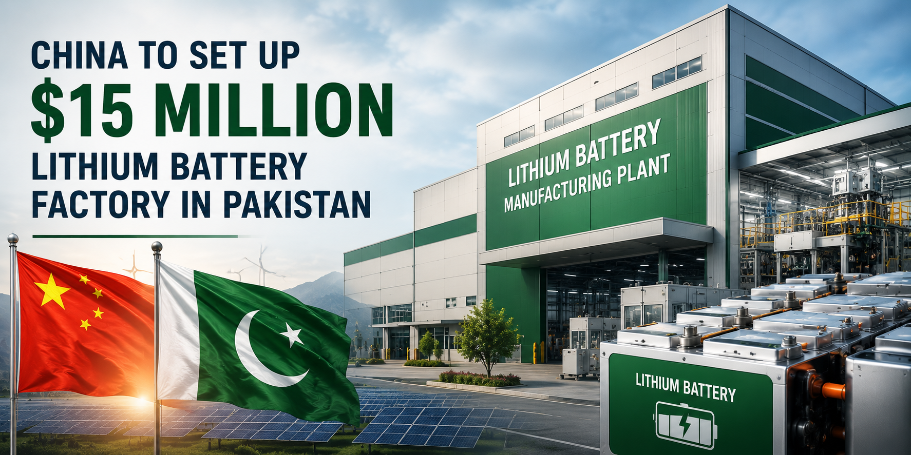 Chinese Firm Invests $15 Million to Build Lithium Battery Plant in Pakistan