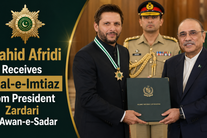 Shahid Afridi Receives Hilal-e-Imtiaz from President Zardari at Awan-e-Sadar