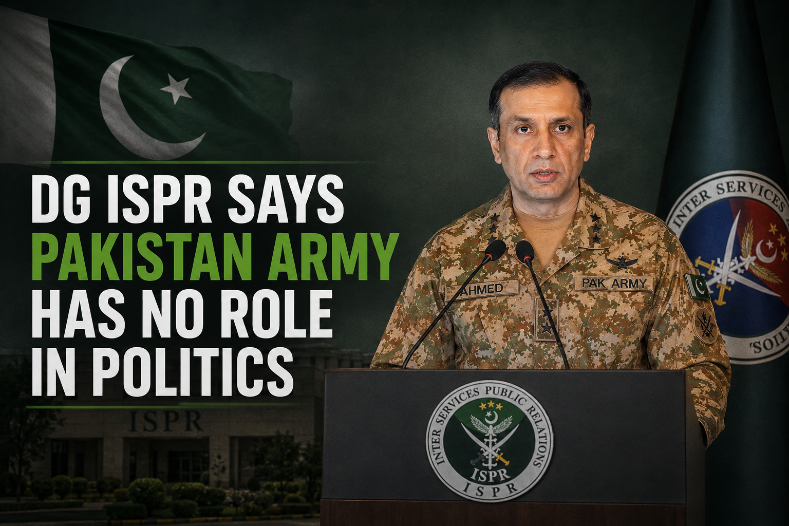 Pakistan Army Stays Out of Politics, Says DG ISPR