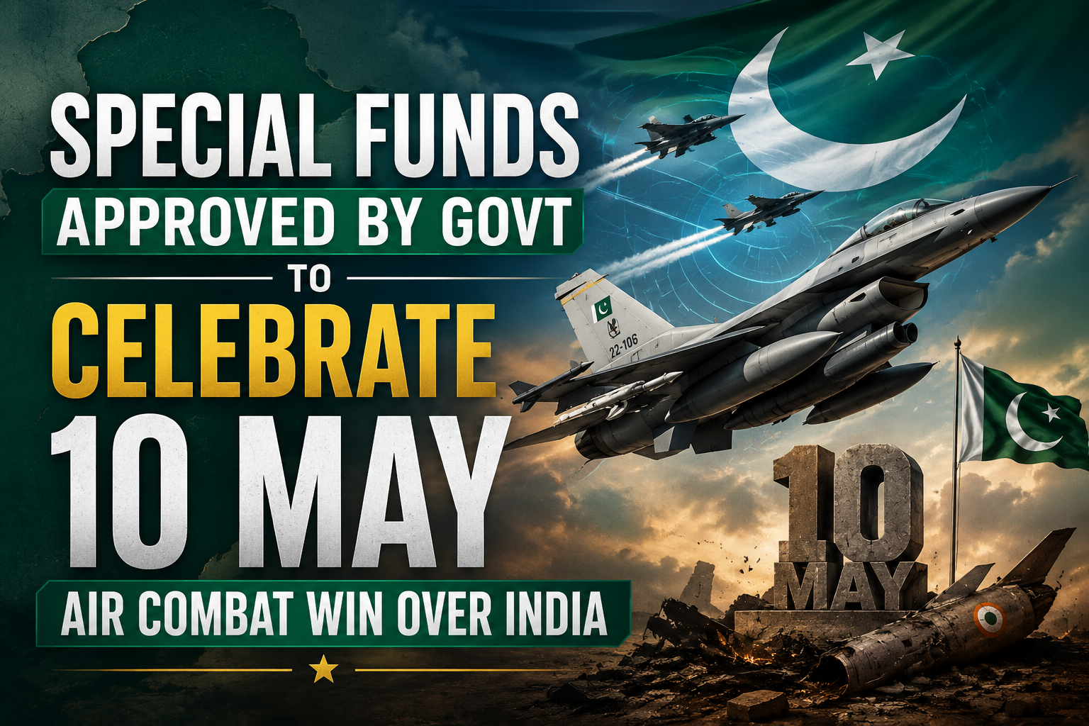 Special Funds Approved by Govt to Celebrate 10 May Air Combat Win Over India