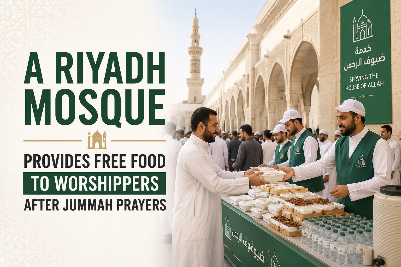 A Riyadh Mosque Provides Free Food to Worshippers After Jummah Prayers